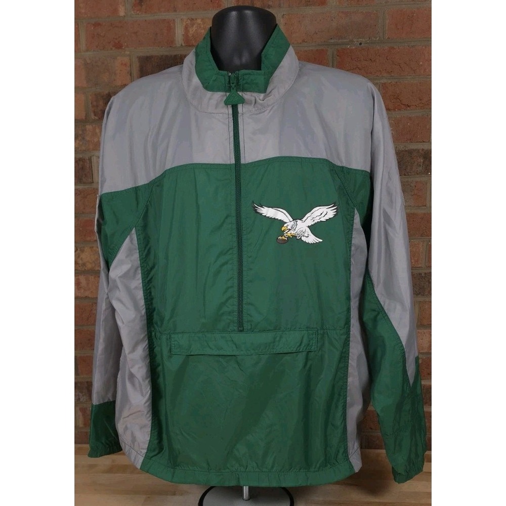 Philadelphia Eagles NFL Apex One 1/2 Zip Windbreaker Jacket Size XL Vintage